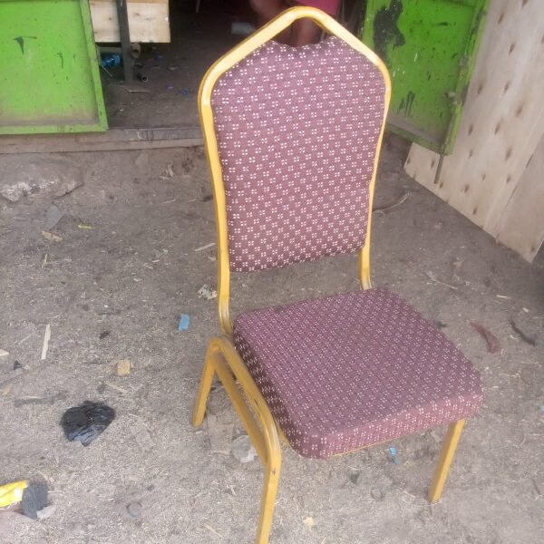 Dark Brown Fabric Cushioned Conference Chair